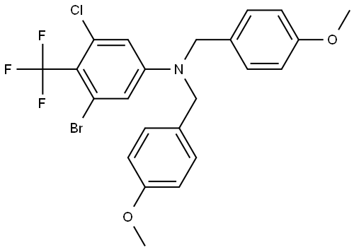 3-Bromo-5-chloro-N,N-bis(4-methoxybenzyl)-4-(trifluoromethyl)aniline Struktur