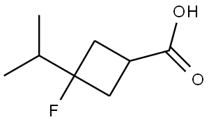 3-fluoro-3-isopropyl-cyclobutanecarboxylic acid Struktur