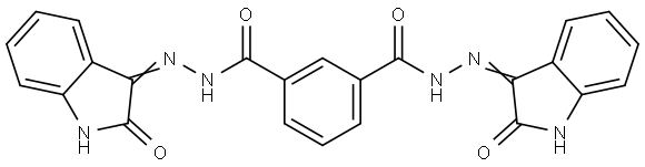 1,3-Benzenedicarboxylic acid, 1,3-bis[2-(1,2-dihydro-2-oxo-3H-indol-3-ylidene)hydrazide] Struktur