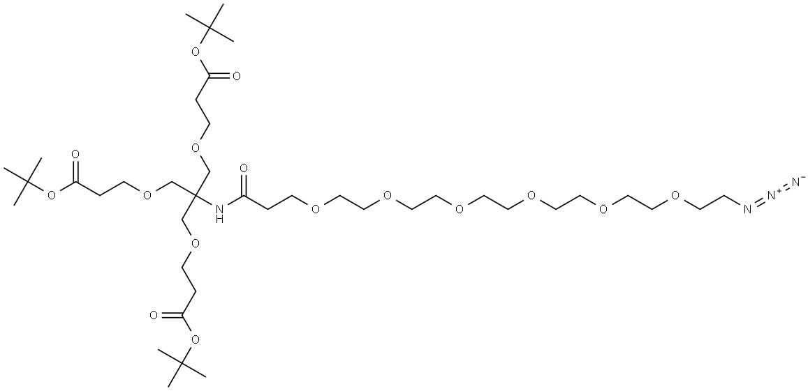 Azido-PEG6-Amido-tri-(tbutoxycarbonylethoxymethyl)-methane Struktur