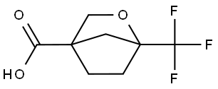 2-Oxabicyclo[2.2.1]heptane-4-carboxylic acid, 1-(trifluoromethyl)- Struktur