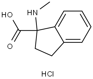 1-(methylamino)-2,3-dihydro-1H-indene-1-carboxylic acid hydrochloride Struktur