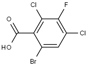 6-bromo-2,4-dichloro-3-fluorobenzoic acid Struktur