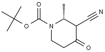 tert-butyl (2R)-3-cyano-2-methyl-4-oxo-piperidine-1-carboxylate Struktur