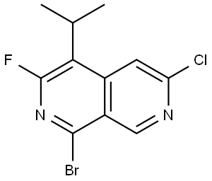 2,7-Naphthyridine, 1-bromo-6-chloro-3-fluoro-4-(1-methylethyl)- Struktur