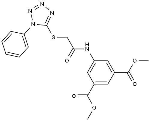 DIMETHYL 5-((((1-PHENYL-1H-TETRAAZOL-5-YL)THIO)ACETYL)AMINO)ISOPHTHALATE Struktur