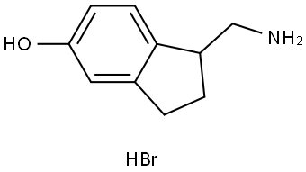 1-(aminomethyl)-2,3-dihydro-1H-inden-5-ol hydrobromide Struktur