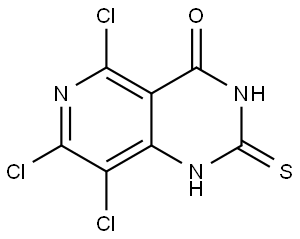 5,7,8-Trichloro-2-thioxo-2,3-dihydropyrido[4,3-d]pyrimidin-4(1H)-one Struktur