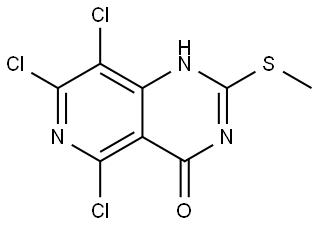 5,7,8-Trichloro-2-(methylthio)pyrido[4,3-d]pyrimidin-4(1H)-one Struktur