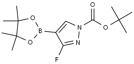 tert-Butyl 3-fluoro-4-(4,4,5,5-tetramethyl-1,3,2-dioxaborolan-2-yl)-1H-pyrazole-1-carboxylate Struktur