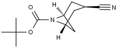 tert-butyl cis-3-cyano-6-azabicyclo[3.1.1]heptane-6-carboxylate Struktur