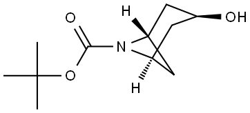 tert-butyl exo-3-hydroxy-6-azabicyclo[3.1.1]heptane-6-carboxylate Struktur