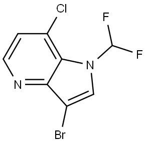 1H-Pyrrolo[3,2-b]pyridine, 3-bromo-7-chloro-1-(difluoromethyl)- Struktur