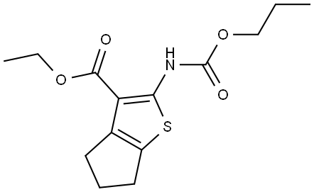 ET 2-((PROPOXYCARBONYL)AMINO)5,6-DIHYDRO-4H-CYCLOPENTA(B)THIOPHENE-3-CARBOXYLATE Struktur