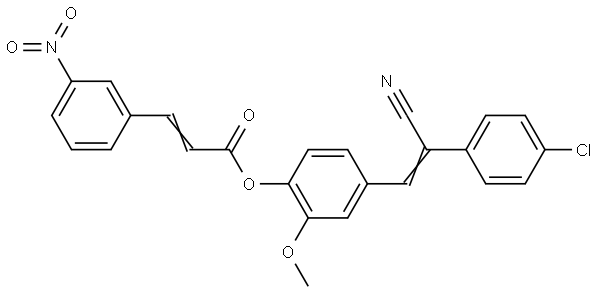 4-(2-(4-CHLOROPHENYL)-2-CYANOVINYL)-2-METHOXYPHENYL 3-(3-NITROPHENYL)ACRYLATE Struktur