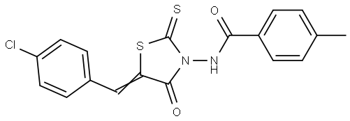 N(5-(4-CHLOROBENZYLIDENE)-4-OXO-2-THIOXO-1,3-THIAZOLIDIN-3-YL)-4-METHYLBENZAMIDE Struktur