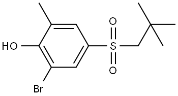 Phenol, 2-bromo-4-[(2,2-dimethylpropyl)sulfonyl]-6-methyl- Struktur