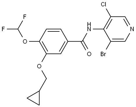 Benzamide, N-(3-bromo-5-chloro-4-pyridinyl)-3-(cyclopropylmethoxy)-4-(difluoromethoxy)- Struktur