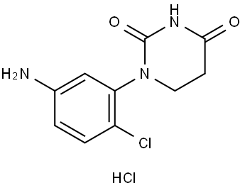 2,4(1H,3H)-Pyrimidinedione, 1-(5-amino-2-chlorophenyl)dihydro-, hydrochloride (1:1) Struktur