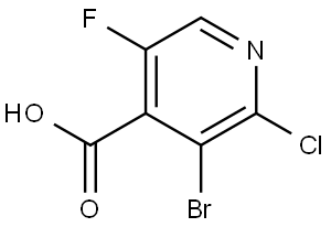 3-bromo-2-chloro-5-fluoroisonicotinic acid Struktur