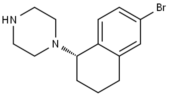 1-[(1S)-6-bromo-1,2,3,4-tetrahydronaphthalen-1-yl]piperazine Struktur