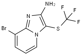 8-Bromo-3-((trifluoromethyl)thio)imidazo[1,2-a]pyridin-2-amine Struktur