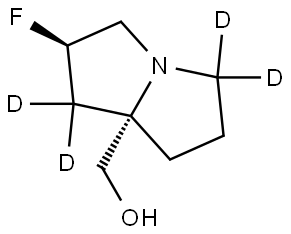 ((2R,7aS)-2-fluorotetrahydro-1H-pyrrolizin-7a(5H)-yl-1,1,5,5-d4)methanol Struktur