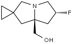 ((6'R,7a'S)-6'-Fluorodihydro-1'H,3'H-spiro[cyclopropane-1,2'-pyrrolizin]-7a'(5'H)-yl)methanol Struktur