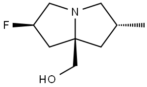 ((2R,6R,7aR)-2-Fluoro-6-methyltetrahydro-1H-pyrrolizin-7a(5H)-yl)methanol Struktur