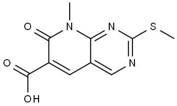 Pyrido[2,3-d]pyrimidine-6-carboxylic acid, 7,8-dihydro-8-methyl-2-(methylthio)-7-oxo- Struktur