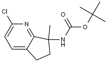 tert-Butyl (2-chloro-7-methyl-6,7-dihydro-5H-cyclopenta[b]pyridin-7-yl)carbamate Struktur