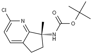 tert-Butyl (R)-(2-chloro-7-methyl-6,7-dihydro-5H-cyclopenta[b]pyridin-7-yl)carbamate Struktur