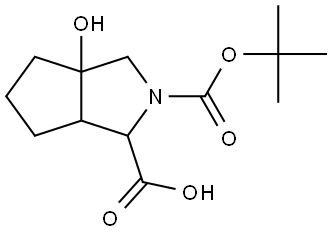 Cyclopenta[c]pyrrole-1,2(1H)-dicarboxylic acid, hexahydro-3a-hydroxy-, 2-(1,1-dimethylethyl) ester Struktur