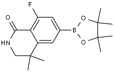 1(2H)-Isoquinolinone, 8-fluoro-3,4-dihydro-4,4-dimethyl-6-(4,4,5,5-tetramethyl-1,3,2-dioxaborolan-2-yl)- Struktur