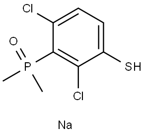 Benzenethiol, 2,4-dichloro-3-(dimethylphosphinyl)-, sodium salt (1:1) Struktur