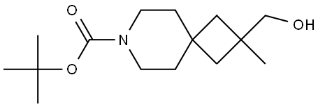 tert-butyl 2-(hydroxymethyl)-2-methyl-7-azaspiro[3.5]nonane-7-carboxylate Struktur