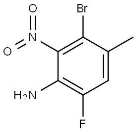 Benzenamine, 3-bromo-6-fluoro-4-methyl-2-nitro- Struktur