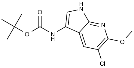 tert-Butyl (5-chloro-6-methoxy-1H-pyrrolo[2,3-b]pyridin-3-yl)carbamate Struktur