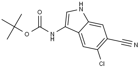 tert-Butyl (5-chloro-6-cyano-1H-indol-3-yl)carbamate Struktur