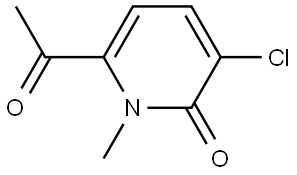 2(1H)-Pyridinone, 6-acetyl-3-chloro-1-methyl- Struktur