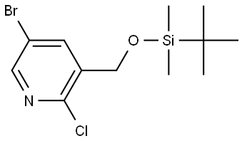 Pyridine, 5-bromo-2-chloro-3-[[[(1,1-dimethylethyl)dimethylsilyl]oxy]methyl]- Struktur