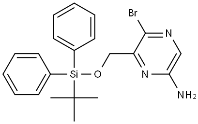 2-Pyrazinamine, 5-bromo-6-[[[(1,1-dimethylethyl)diphenylsilyl]oxy]methyl]- Struktur