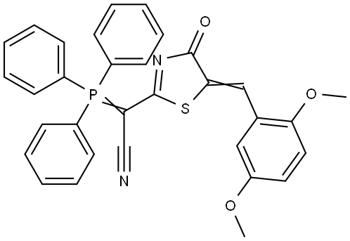 [(5Z)-5-(2,5-DIMETHOXYBENZYLIDENE)-4-OXO-4,5-DIHYDRO-1,3-THIAZOL-2-YL](TRIPHENYLPHOSPHORANYLIDENE)ACETONITRILE Struktur