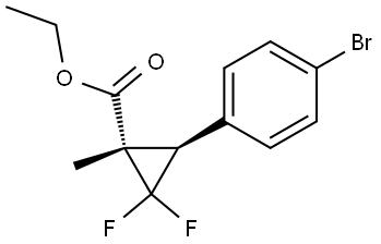 Cyclopropanecarboxylic acid, 3-(4-bromophenyl)-2,2-difluoro-1-methyl-, ethyl ester, (1S,3R)- Struktur