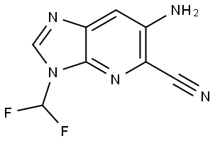 3H-Imidazo[4,5-b]pyridine-5-carbonitrile, 6-amino-3-(difluoromethyl)- Struktur