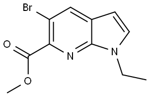 Methyl 5-bromo-1-ethyl-1H-pyrrolo[2,3-b]pyridine-6-carboxylate Struktur