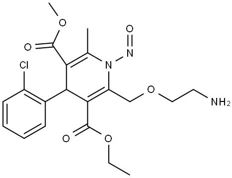 3,5-Pyridinedicarboxylic acid, 2-[(2-aminoethoxy)methyl]-4-(2-chlorophenyl)-1,4-dihydro-6-methyl-1-nitroso-, 3-ethyl 5-methyl ester Struktur