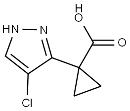 Cyclopropanecarboxylic acid, 1-(4-chloro-1H-pyrazol-3-yl)- Struktur