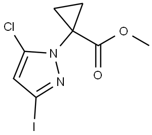 Cyclopropanecarboxylic acid, 1-(5-chloro-3-iodo-1H-pyrazol-1-yl)-, methyl ester Struktur