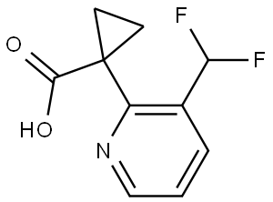 Cyclopropanecarboxylic acid, 1-[3-(difluoromethyl)-2-pyridinyl]- Struktur